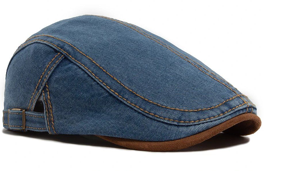 Hüte, Mützen & Caps: Denim Baskenmütze Patchwork Rand Retro-Stil - Béret jeans – Neu und originalverpackt aus Lausanne von FASHION-WORLD-SHOP