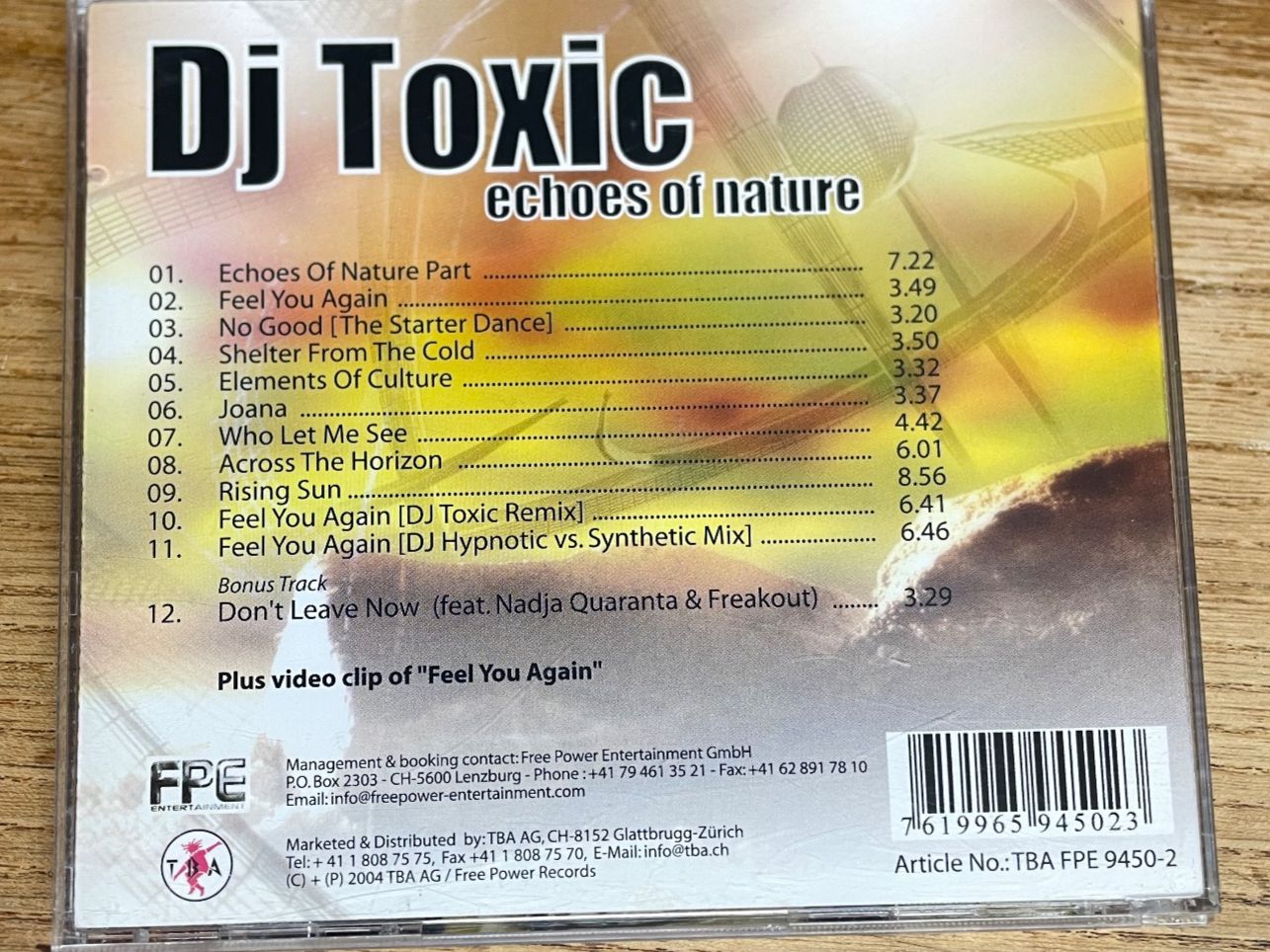 CD: DJ Toxic - Echoes Of Nature – Usato da Muri b. Bern venduto da AdidasCollector 1