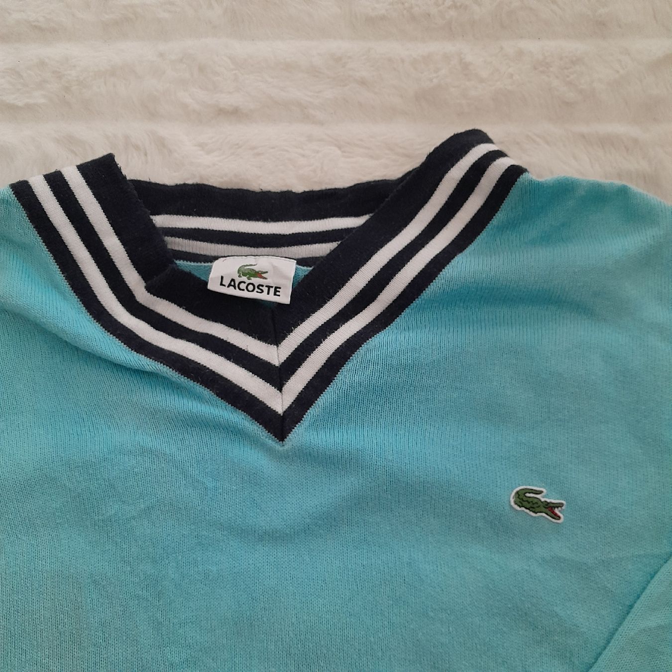 Lacoste Maglioni & Felpe: Pull Lacoste vintage bleu ciel, Taille XL, – Usato da Renens VD venduto da ser_j2fn 3