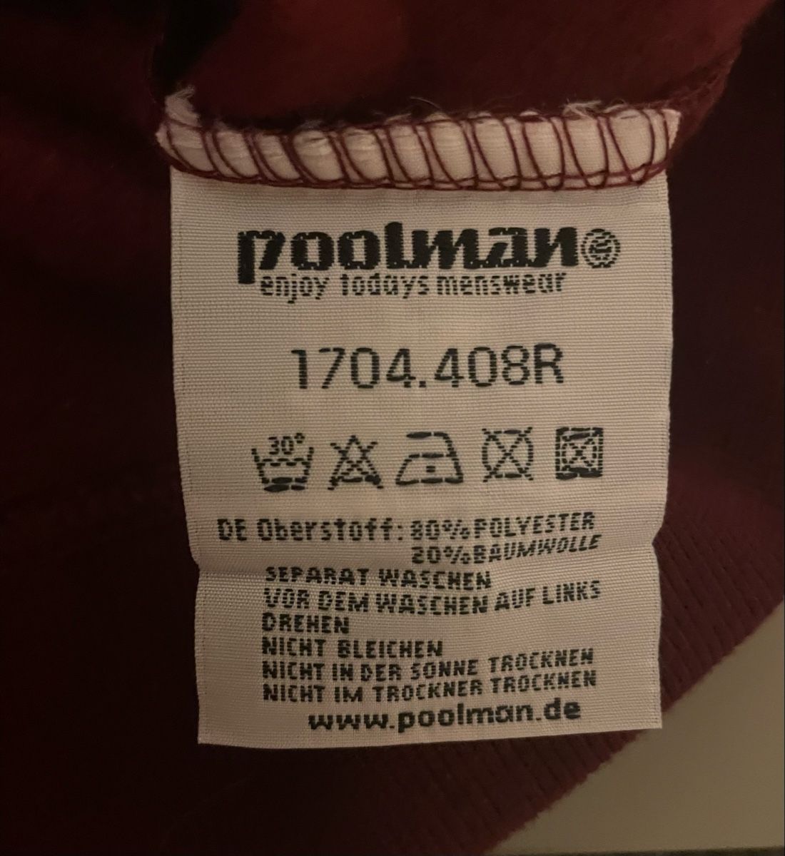 Maglioni & Felpe: Sweat à capuche Poolmann grenat – Usato da Fribourg venduto da Obiwan22 3