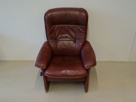 Schöner Ledersessel/Relaxsessel Bordeaux Vintage (HE74)
