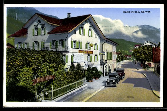 Cartes postales: AK Sarnen, Hotel Krone mit Garten – D'occasion à Berlin par bartko-reher
