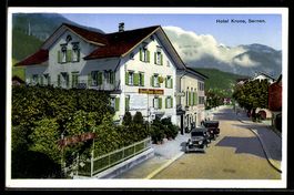AK Sarnen, Hotel Krone mit Garten