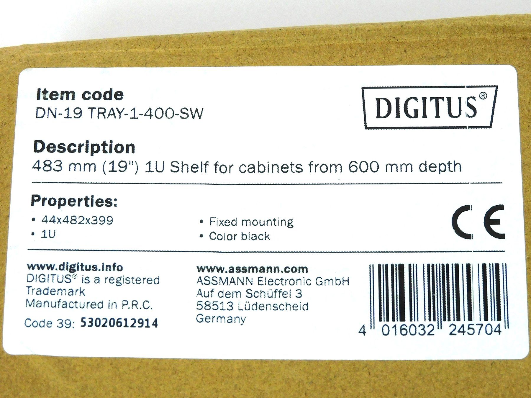 Racks & Cavalletti: DIGITUS 19" Fachboden schwarz – Nuovo e nell'imballaggio originale da Schaffhausen venduto da Restwert_SH 4