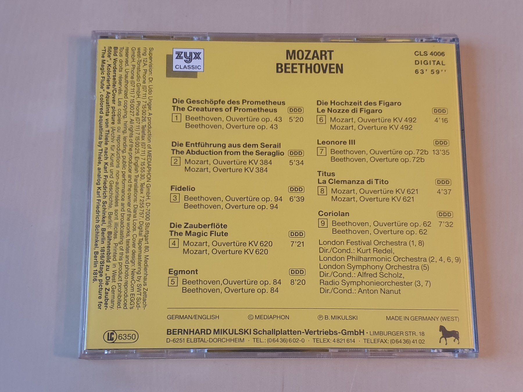 CD: Mozart / Beethoven Ouvertüren – Usato da Stansstad venduto da collectorsshop 1