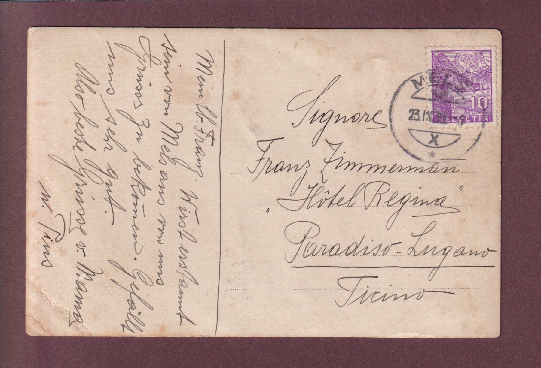 Cartoline postali: KAPELLE VERMOL - Falknis - 1936 // Eckbug // – Usato da Pully venduto da nicecards 1