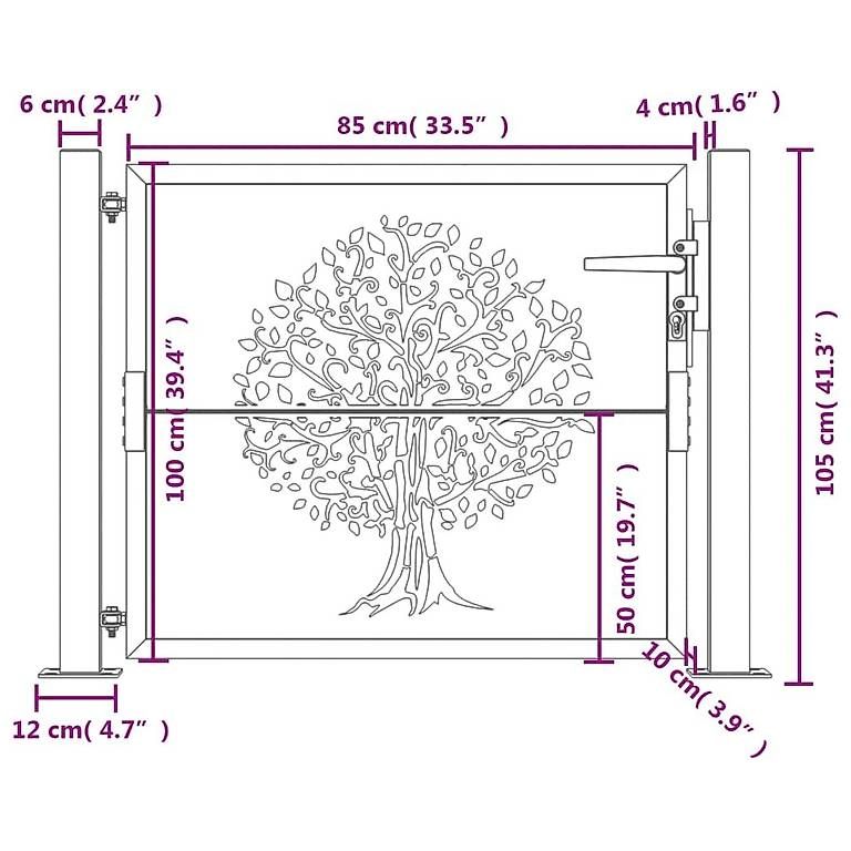 Türen: Gartentor 105x105 cm Cortenstahl Baum-Design – Gebraucht aus Zug von Cheap-Shop 3