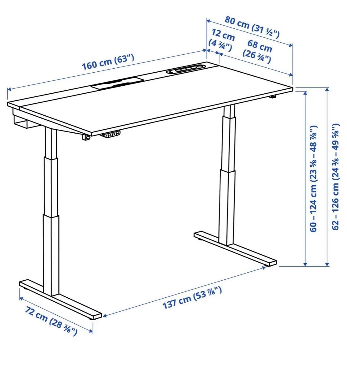 Scrivanie: Computer desk from IKEA. electric, height adjustable – Usato da Dübendorf venduto da xce_m8qq 3