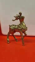Goldener Reindeer Deko, Vintage Messing Hirsch Figur 🦌