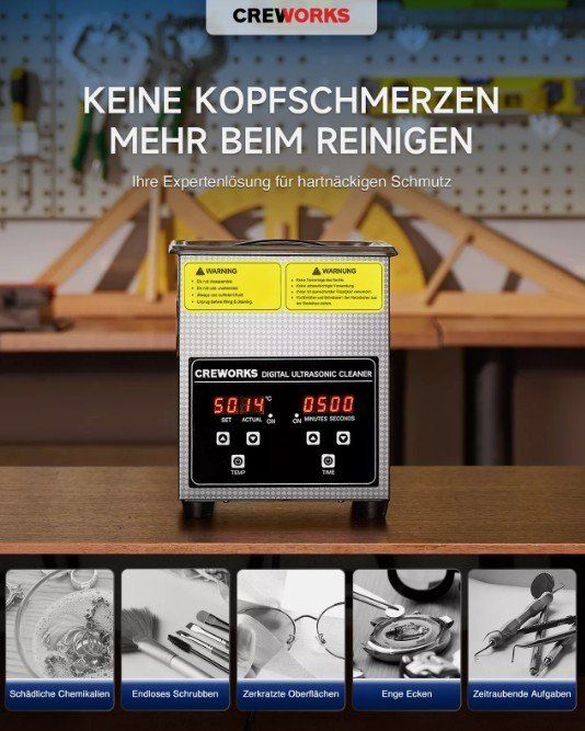 Creworks Ultraschallreinigungsgerät 10L Entgas Inkl.Korb