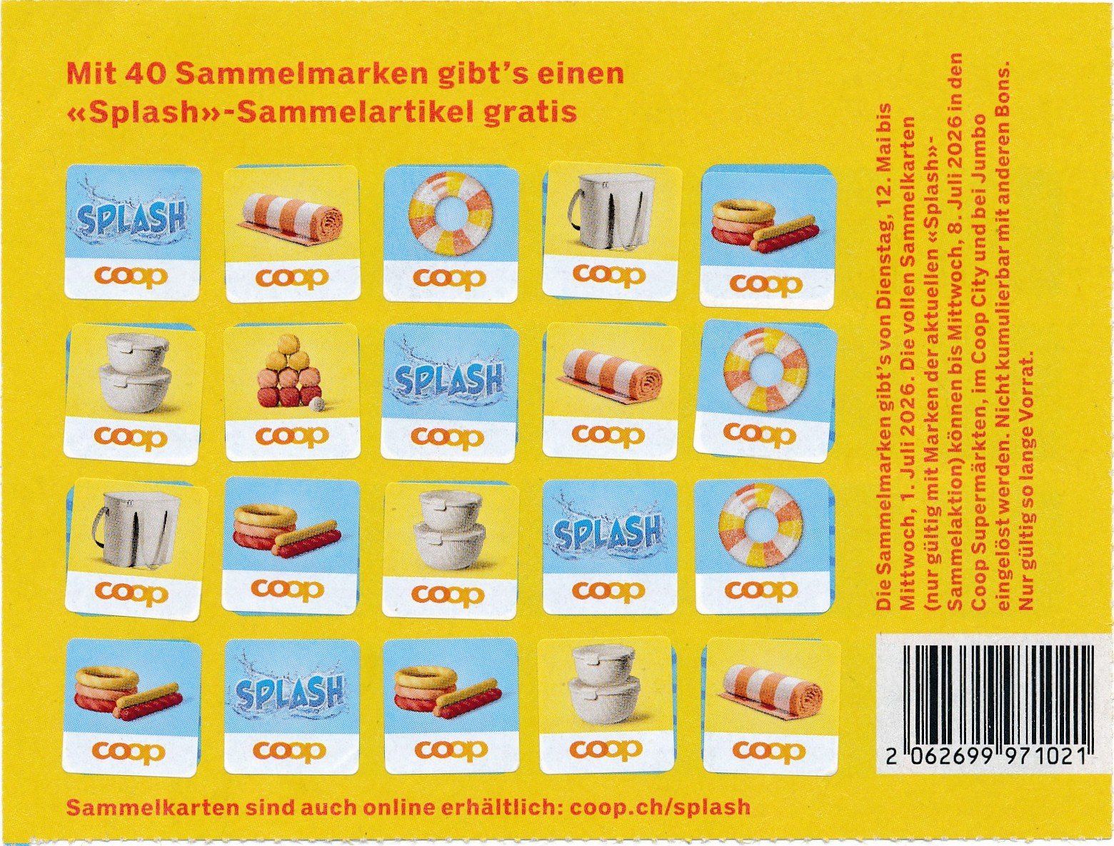 Coop Sammelmarken & -punkte: COOP Splash 3 volle Karten – Neu (gemäss Beschreibung) aus Zollikofen von inseli-10 6