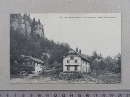 Au saut du Dobs, passage, hôtel, 1908, Poststempel BRENETS