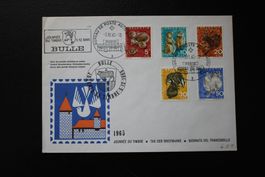 Briefumschlag mit Briefmarken 5.12.1965 Bulle guter Zustand