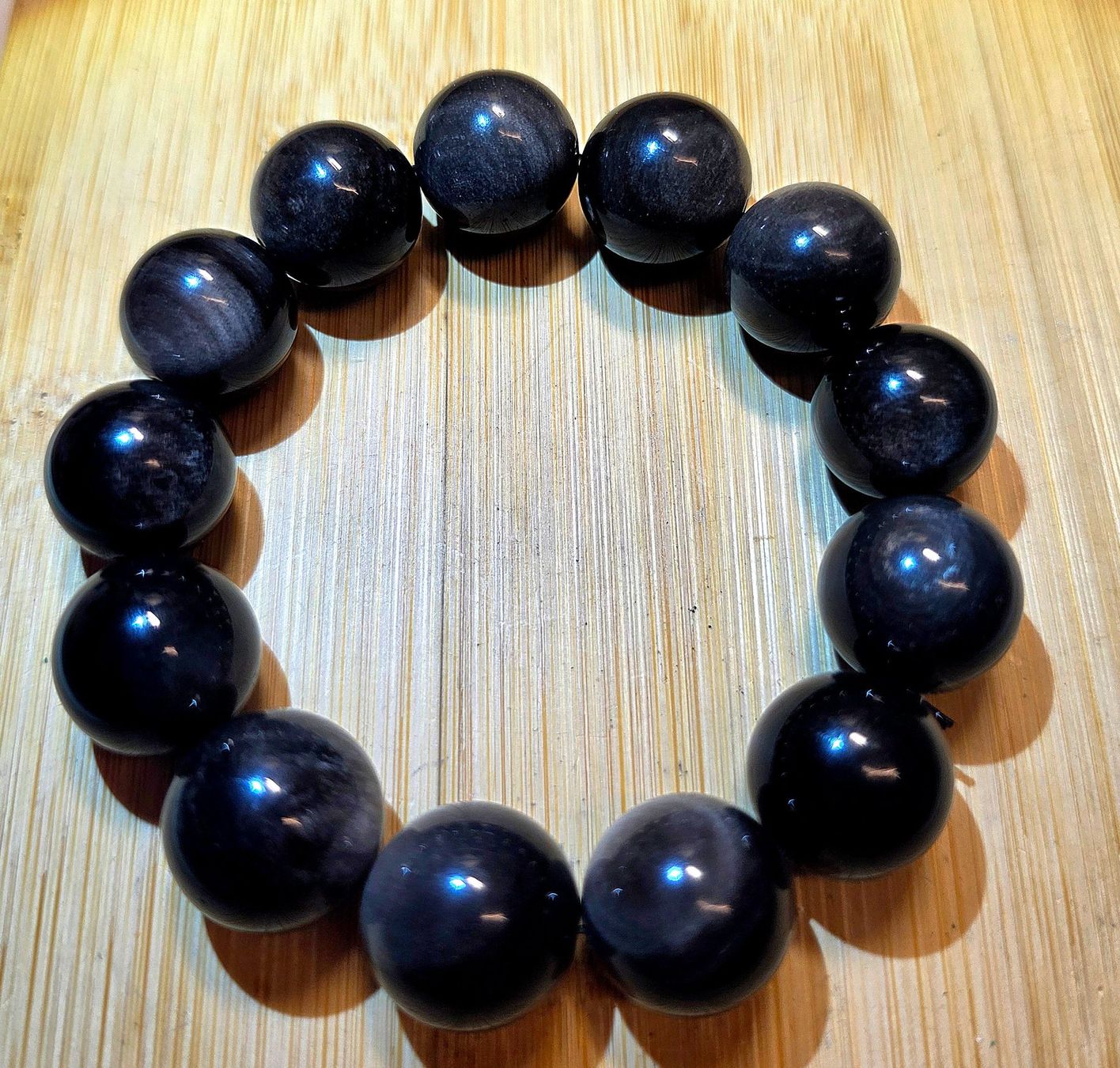 Minerali & Pietre curative: Silber Obsidian Armband 16mm – Nuovo e nell'imballaggio originale da Matzingen venduto da Shay_Crystalz 1