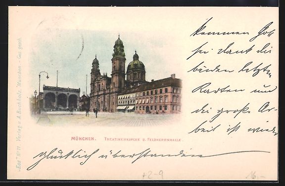 Cartoline postali: München, Private Stadtpost, Theatinerki – Usato da Berlin venduto da bartko-reher 1