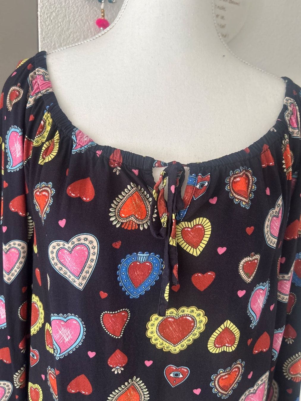 Rainbow Camicette: Langarm Blusenshirt schwarz mit Muster von Rainbow Gr. 40 – Usato da Brunnen venduto da Nala2929 2