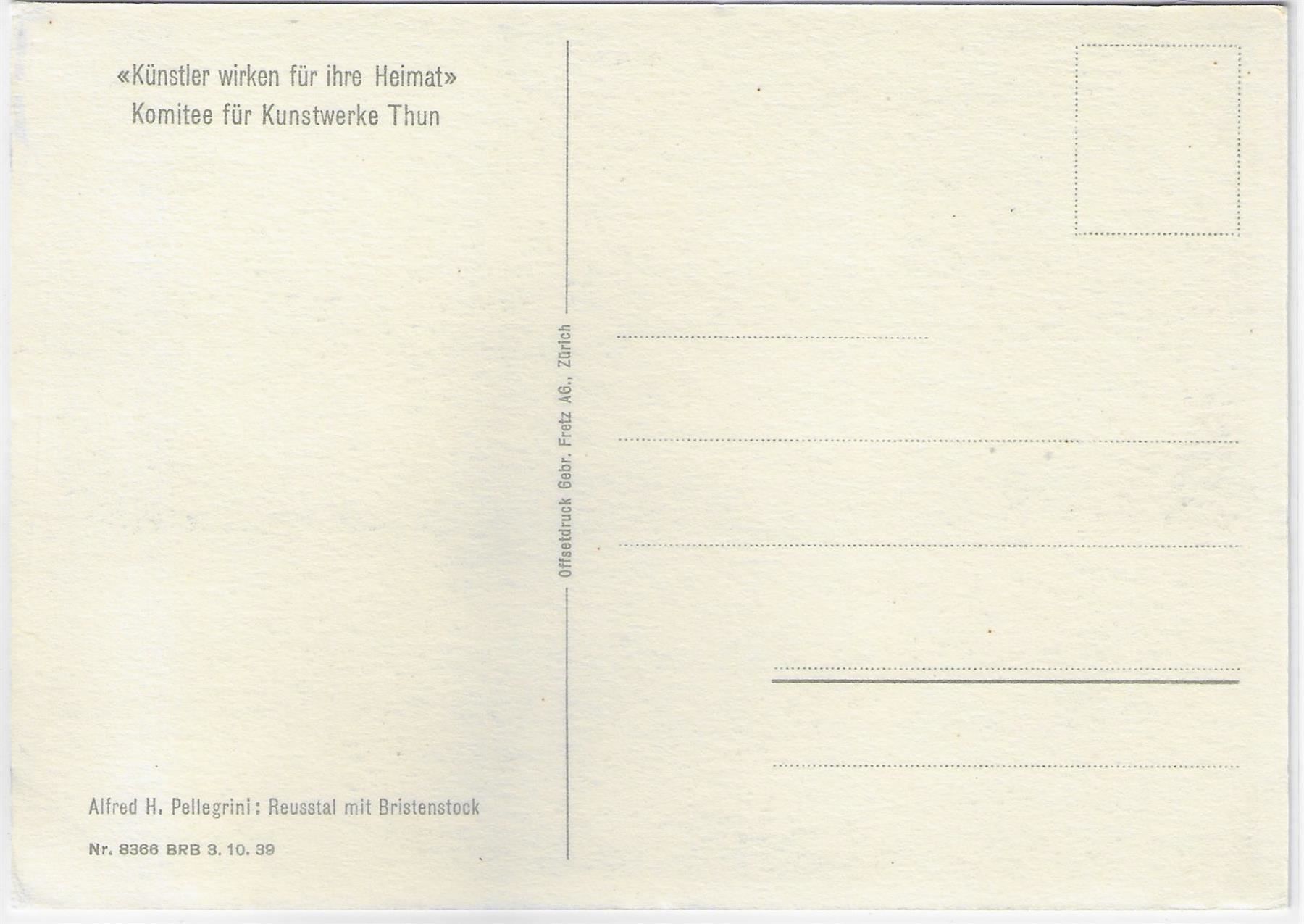 Cartoline postali: Reusstal mit Bristenstock – Antico da Ettingen venduto da Kartenplanet 1