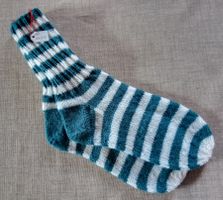 Gestrickte Socken/Wollsocken Gr. 34/35