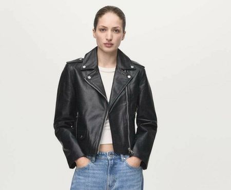 BIKERJACKE AUS LEDER GR.S Neu mit Etikett Mango