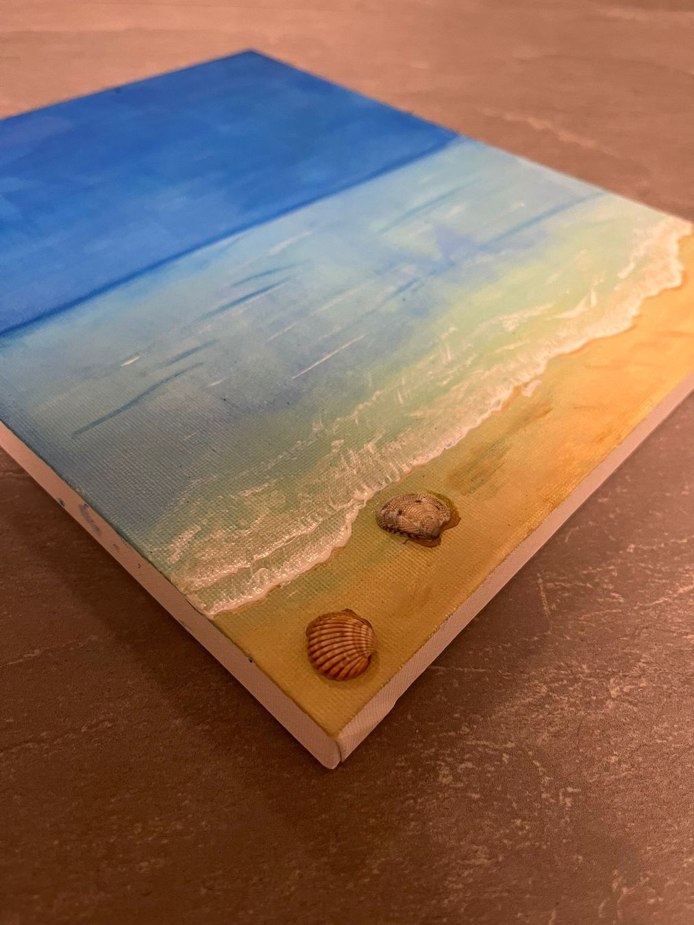 Dipinti: Quadro dipinto a mano, spiaggia e conchiglie realistiche! – Nuovo e nell'imballaggio originale da Castione venduto da srb_2yyf 6