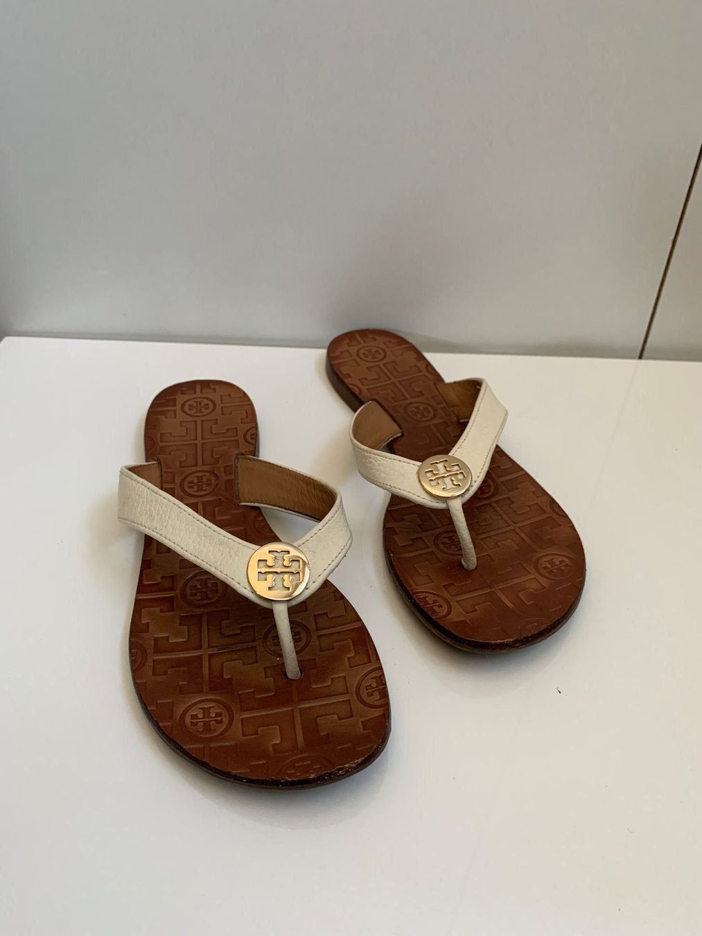 Tory Burch Scarpe da donna: TORY BURCH: Helle Leder-Zehen-Sandale, 37 – Usato da Luzern venduto da paulablue 3