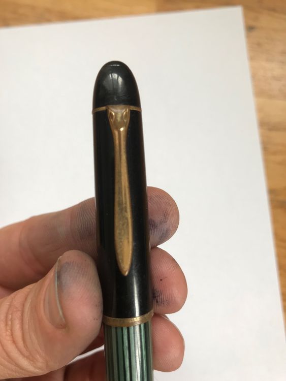 Pelikan 140 Schildpatt Grün OF Feder Kolbenfüller