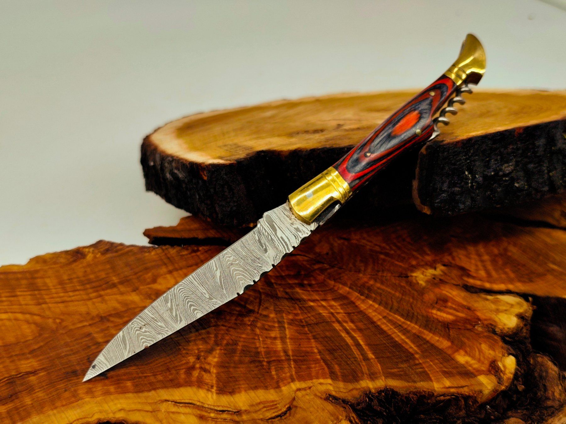 Accessori: Laguiole Damast Messer Klappmesser echtes Damastmesser – Nuovo e nell'imballaggio originale da Arlesheim venduto da Premius_1 1
