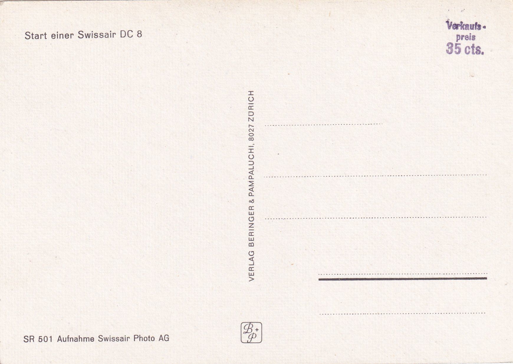 Cartoline postali: Flugzeug DC 8 der Swissair /bc – Usato da Hombrechtikon venduto da Rudolf07 1