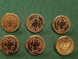 6 Stk.goldene Knöpfe mit Habsburgischen Adler - Top Zustand!