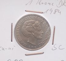 DAENEMARK - DINAMARCA - 1 KRONE 1984 - IM MUENZKARTON - SS