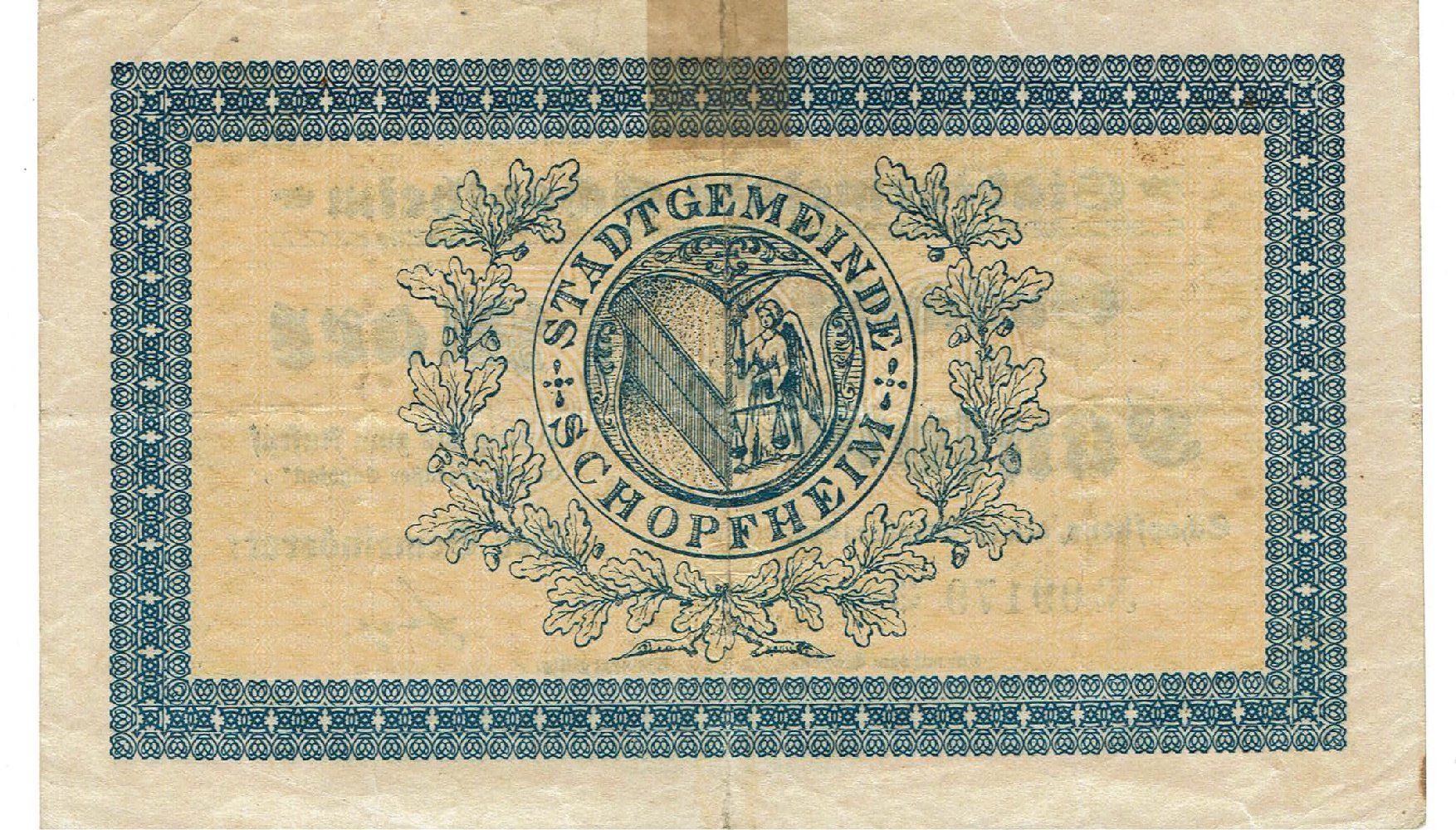 Banconote: Schopfheim 500 Mark 12.10.1922 SS+ – Usato da Steffisburg venduto da ber_8htf 1
