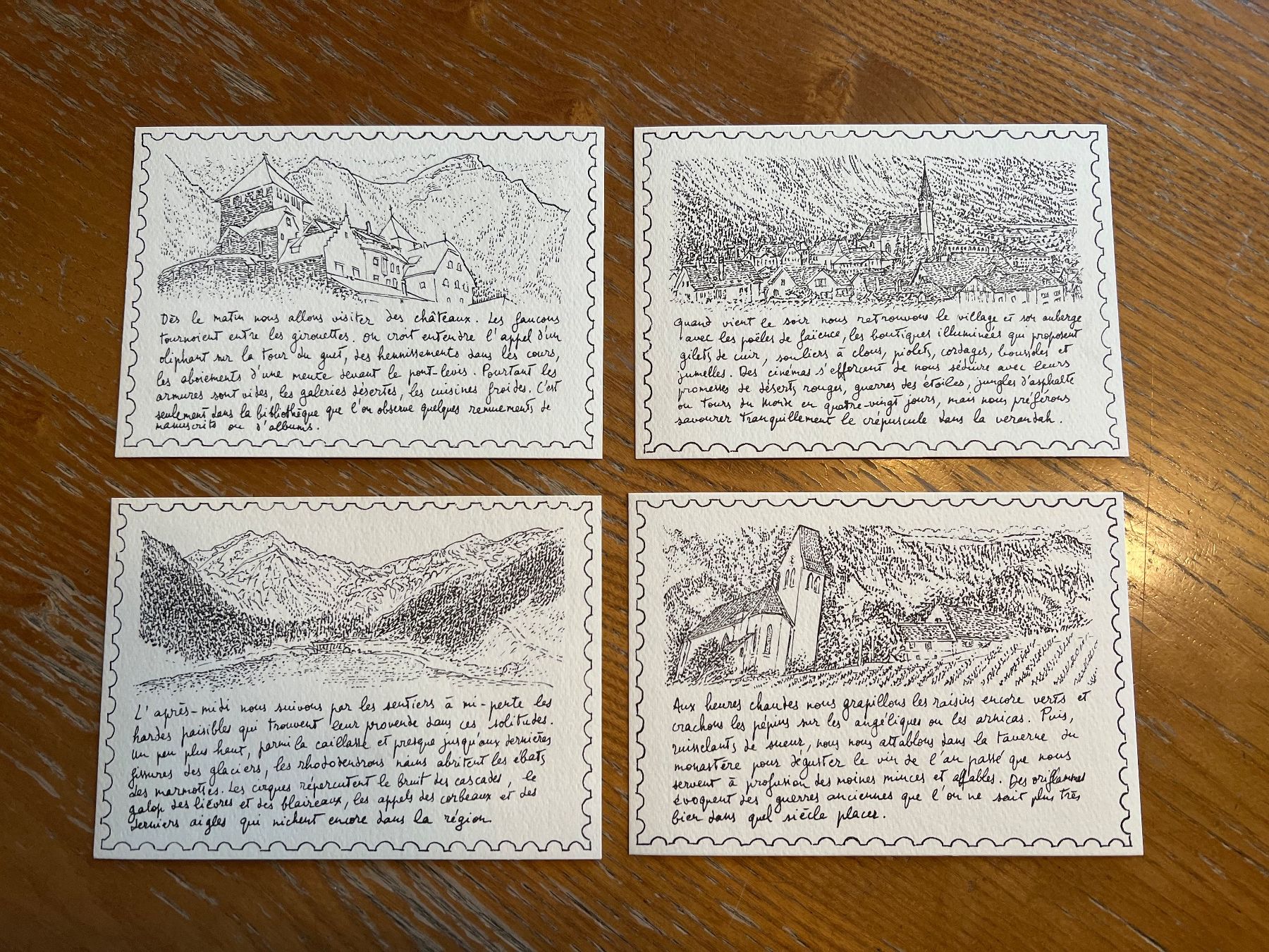 Cartoline: Liechtenstein, Kunstkarten, Gregory Masurovsky, 4 Postkarten – Nuovo e nell'imballaggio originale da Ruggell venduto da Malbuntiger01