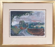 Gouache Gemälde, Weiningen 1967/ Unleserlich signiert
