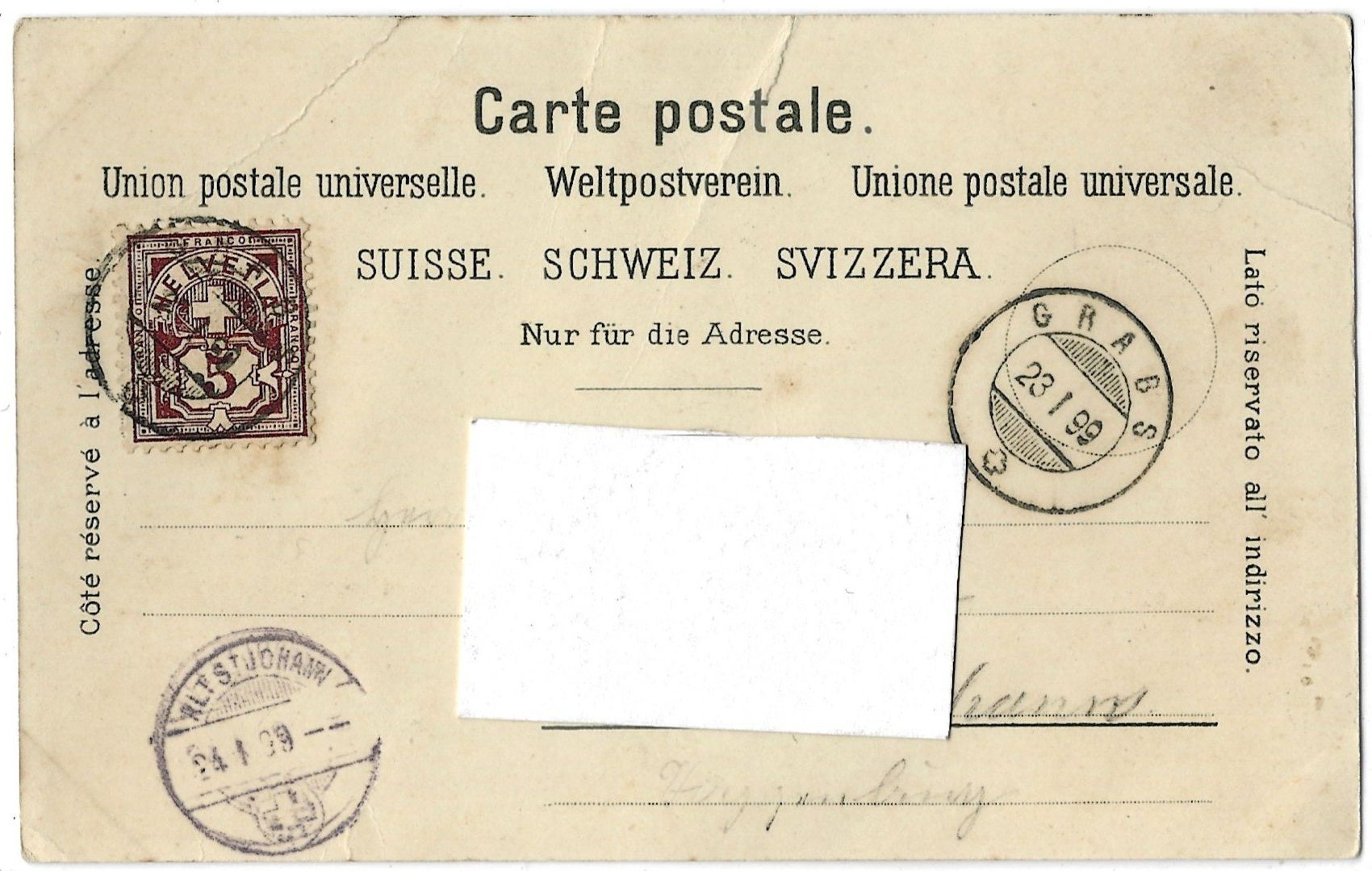 Cartoline postali: Gruss  aus  BUCHS.   (St. Gallen) – Usato da Bütschwil venduto da Jackson1A 1