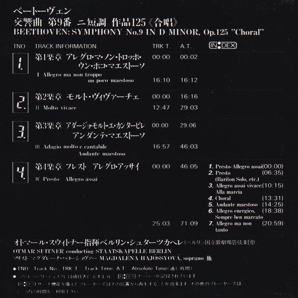 CD: Otmar Suitner BEETHOVEN SYMPHONY 9 Classical Japan CD – Usato da Kandergrund venduto da Sososo 2