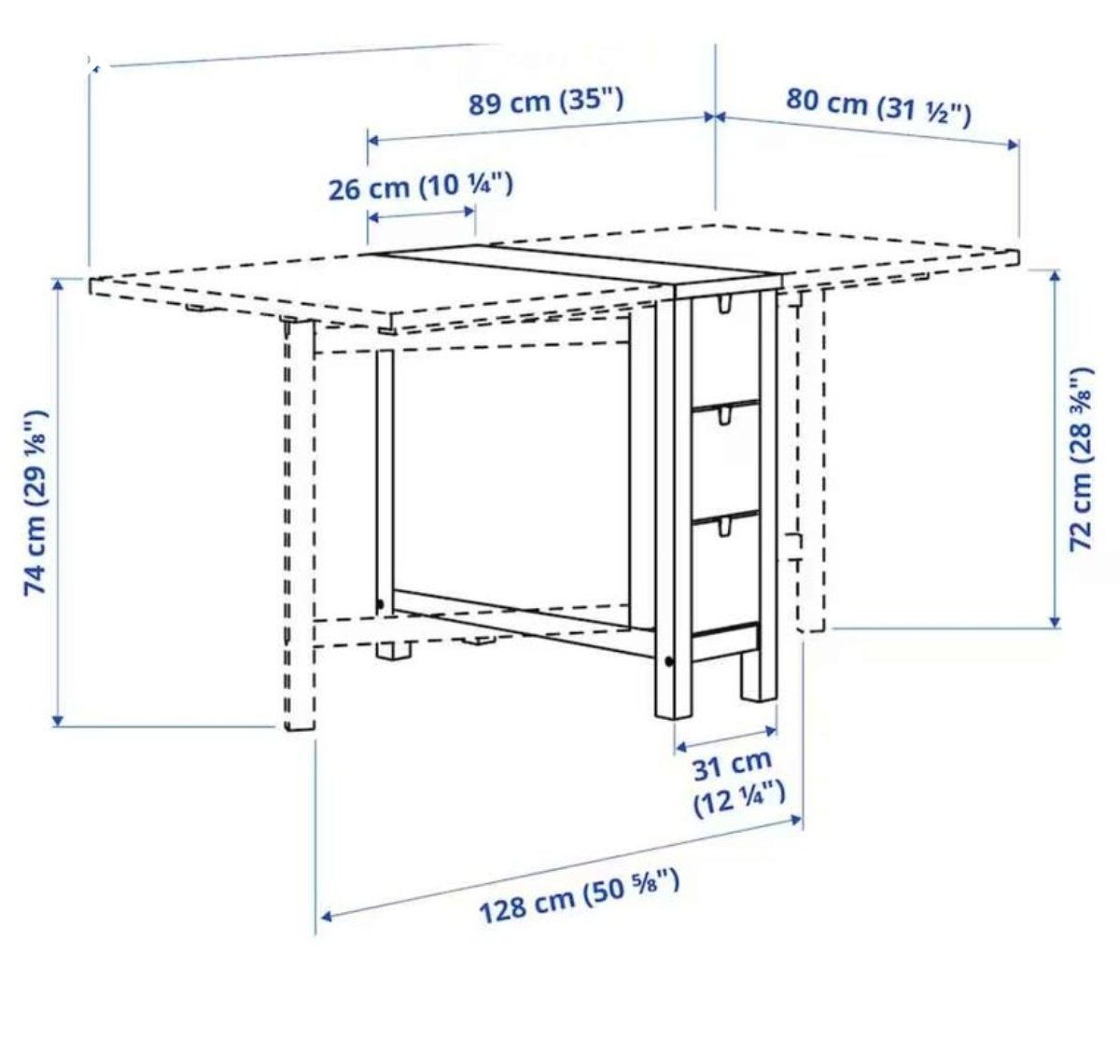 Ikea Tische: NORDEN Klapptisch Birke mit Schubladen – Gebraucht aus Zürich von Anthia 3