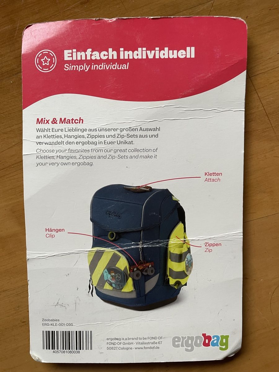 Kindertaschen: ergobag Klettie Set Zoobabies 5-teilig – Gebraucht aus Hinwil von Birebaum_1 1