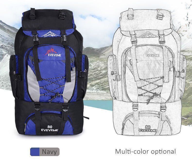 Zaini: WanderRucksack und Reiserucksack 80L Blau – Nuovo e nell'imballaggio originale da St. Margarethen TG venduto da ursk10 2