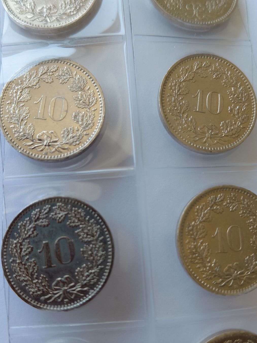 Tutti le monete: 10 Rappen 9 Stück 1990-98 – Usato da Bonaduz venduto da topolino052 5