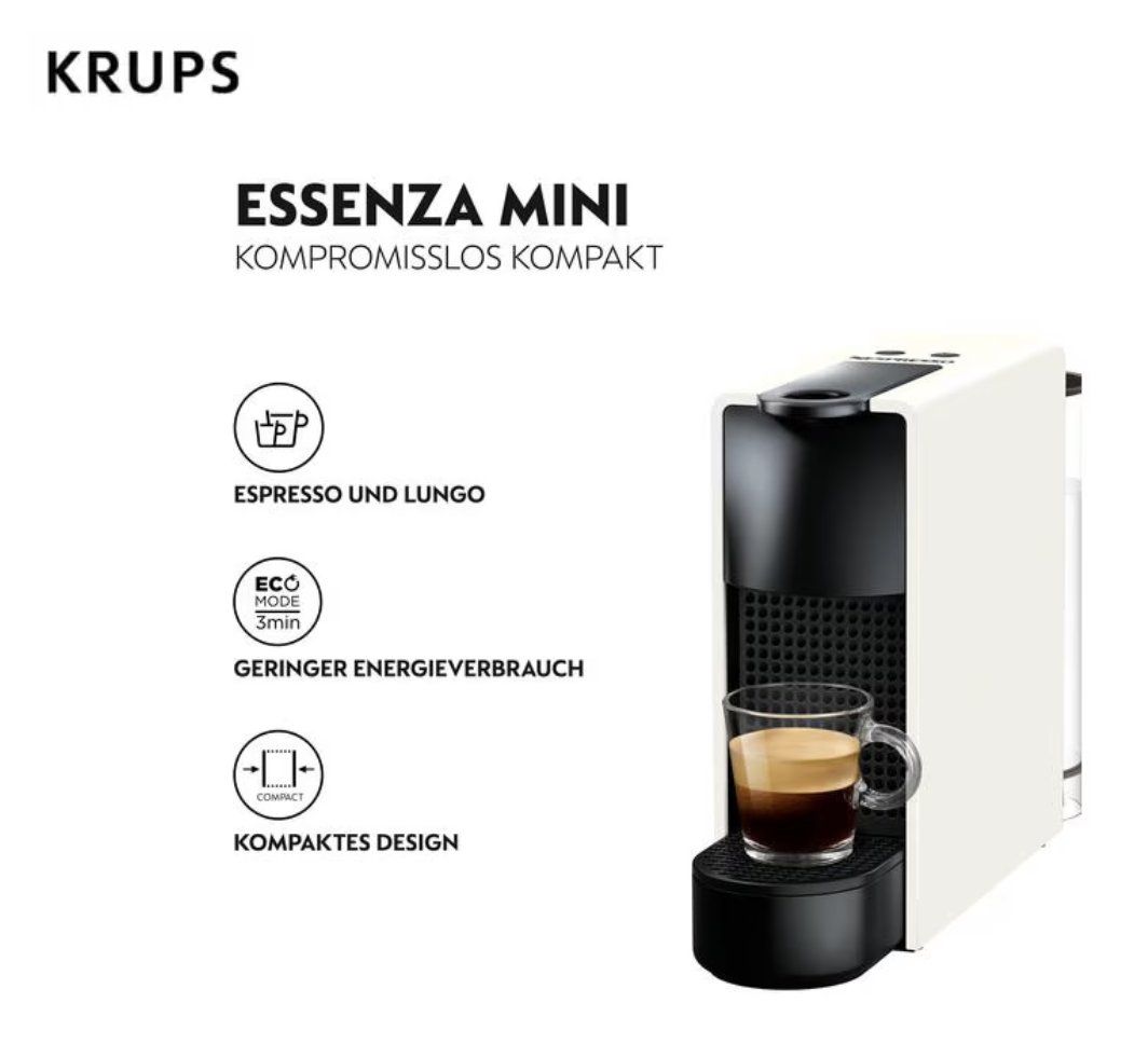 Krups Kaffeemaschinen & Espressomaschinen: KRUPS NESPRESSO Essenza Mini White ... – Neu und originalverpackt aus Klosters von ClodiKL 4
