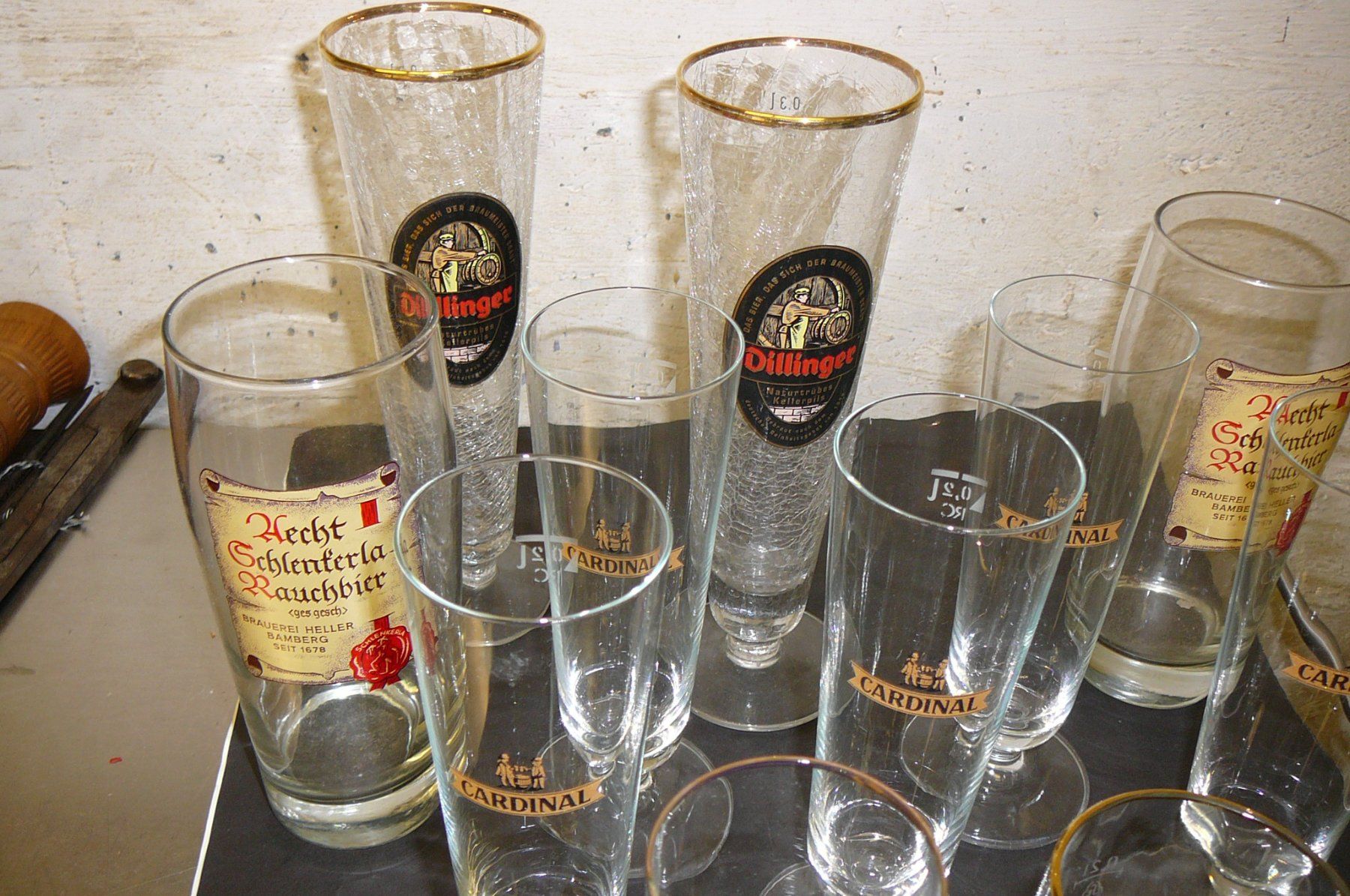 Gläser: Biergläser Sortiment diverse Marken gebraucht 10 Stück – Gebraucht aus Horgen von Luftschutz