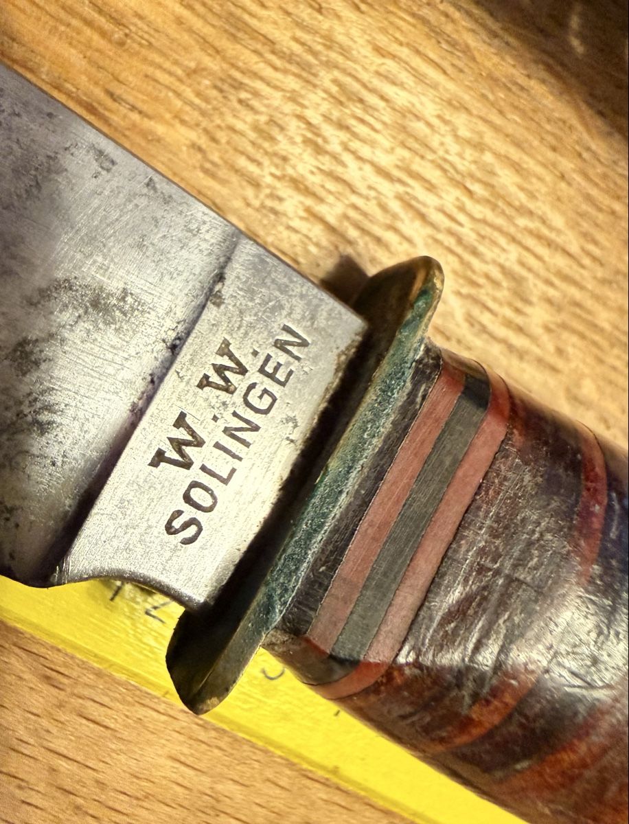 Solingen Accessori: Jagdmesser W.W. Solingen mit Scheide – Usato da Goldach venduto da Messerguru 8