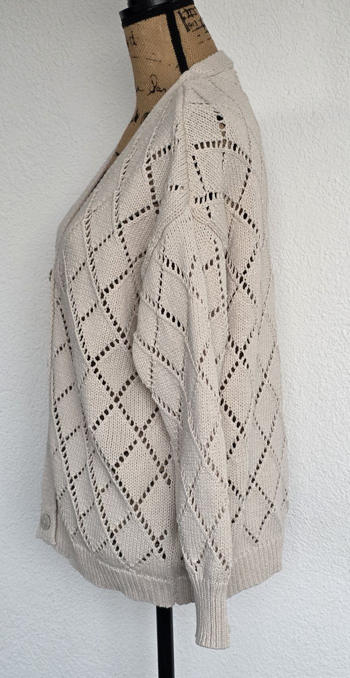 Giacche: Damen Strickjacke beige Grösse L Lochmuster Baumwolle – Nuovo (secondo la descrizione) da Rheinsulz venduto da Gilea 3
