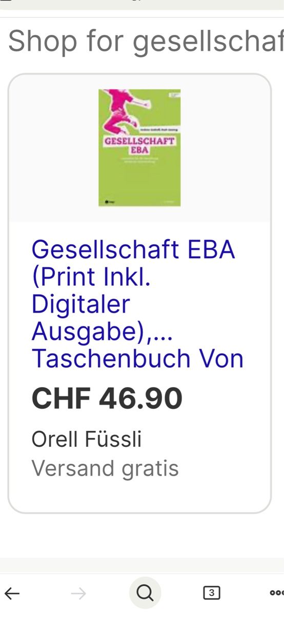 Bücher: Gesellschaft EBA Buch – Gebraucht aus Horgen von med_sh5v 2