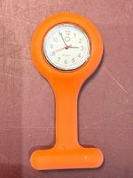 Schwesternuhr orange Silikon Quarz sehr selten gebraucht
