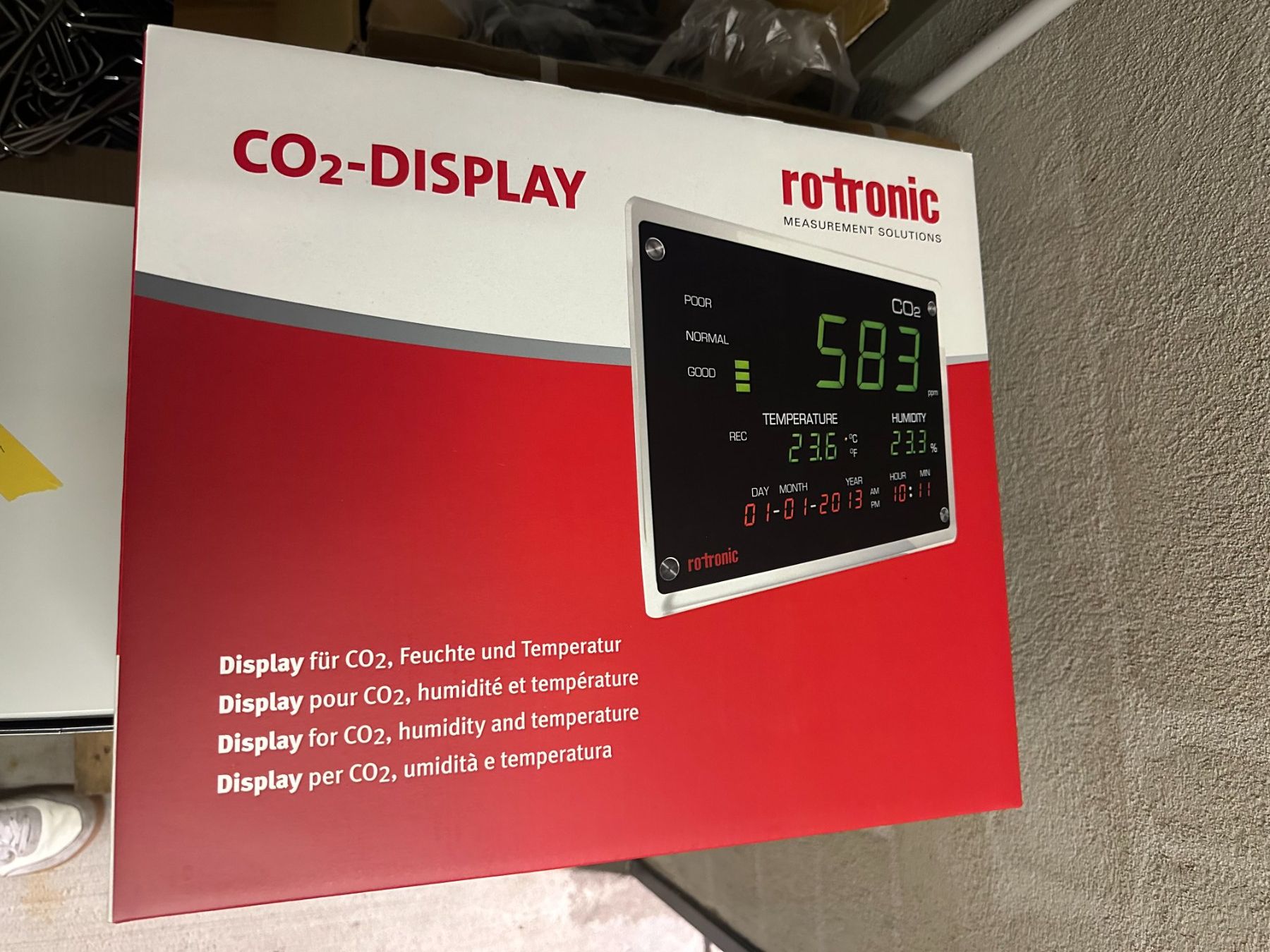 Misurare: Rotronic CO2 Display - Neu, sofort einsatzbereit! – Nuovo e nell'imballaggio originale da Winterthur venduto da I.O.2016