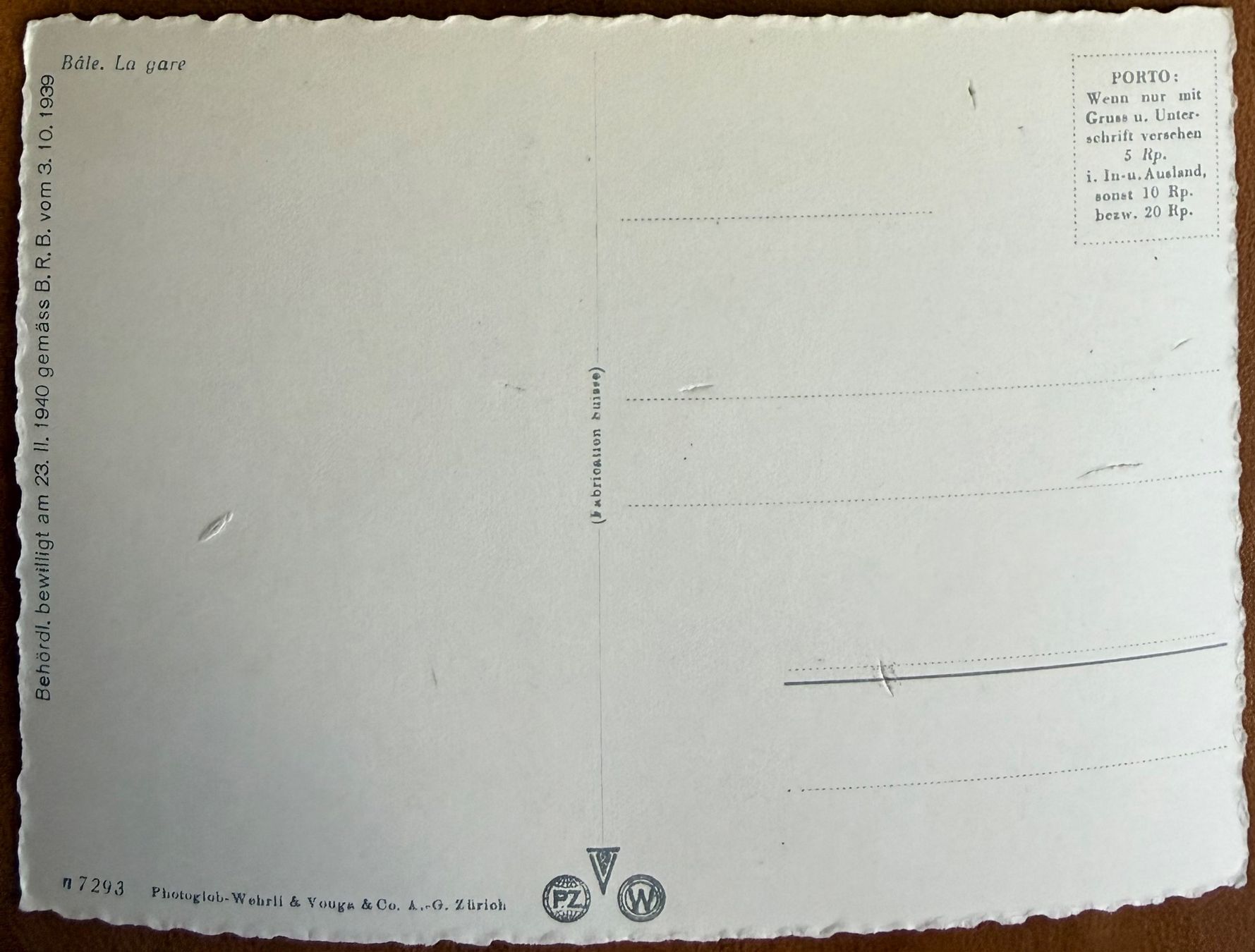 Cartoline postali: Basel - Bahnof - Tram & Voitures 1939 – Usato da Lutry venduto da Ediego 2