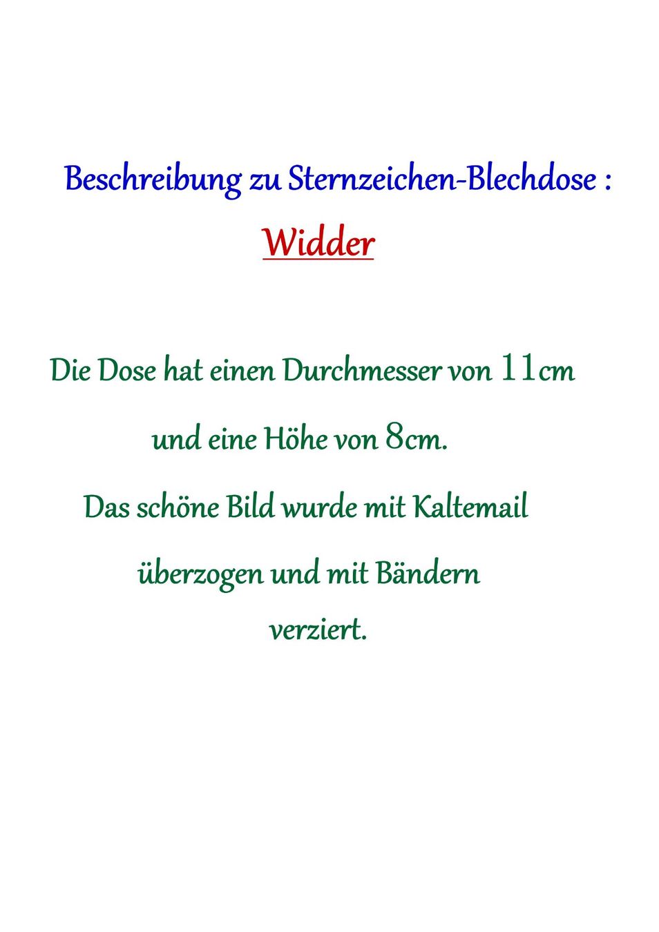 Altro in Decorazioni & Accessori: Sternzeichen-Dose Widder – Nuovo (secondo la descrizione) da Linden venduto da Mb2bb 4