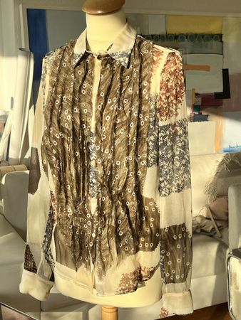 Designer Bluse ‚Wunderkind (Wolfgang Joop)‘, Seide, Gr. 34
