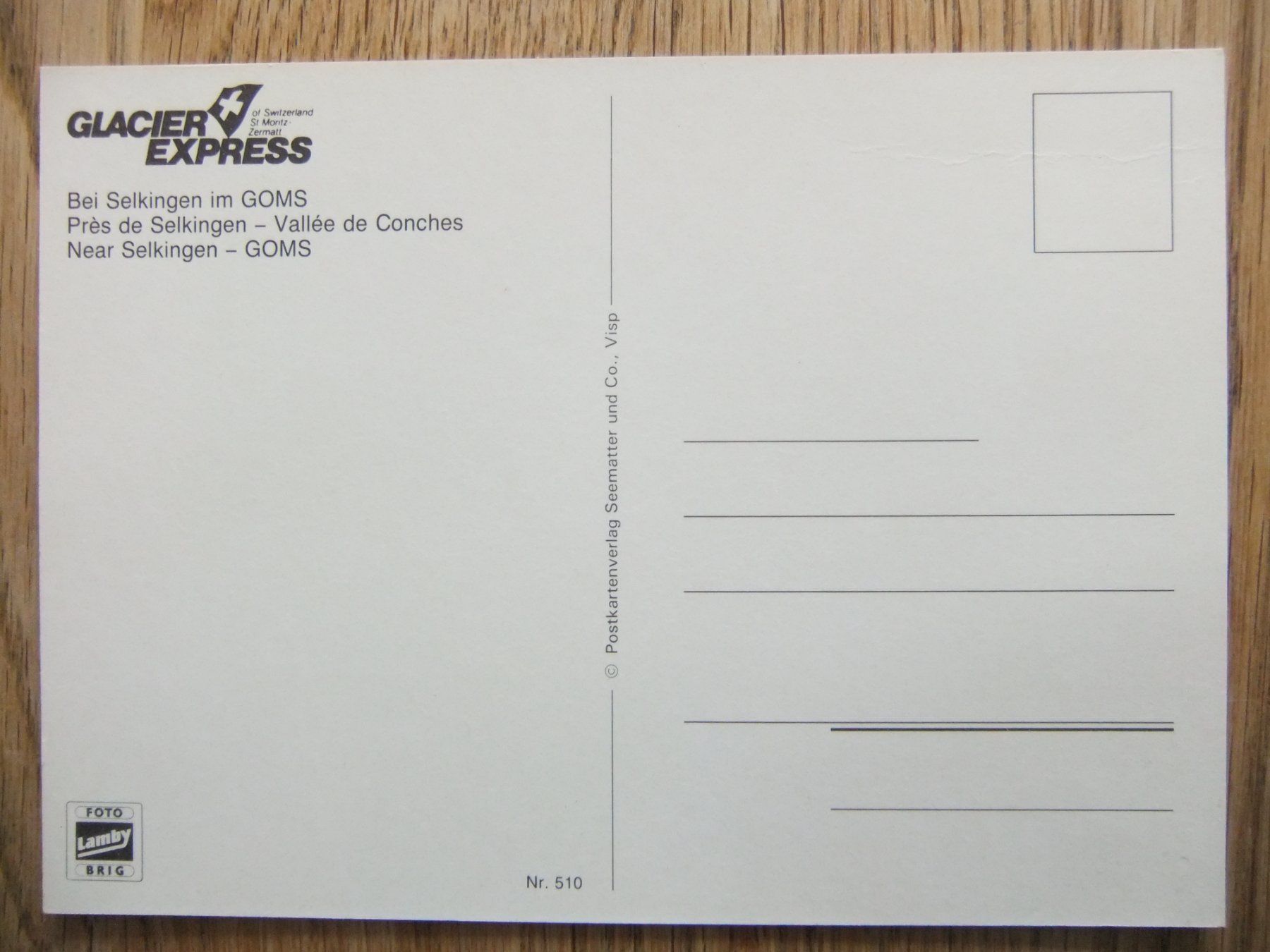 Cartoline postali: Glacier Express bei Selkingen im Goms – Usato da St. Niklaus VS venduto da wunschlos54 1